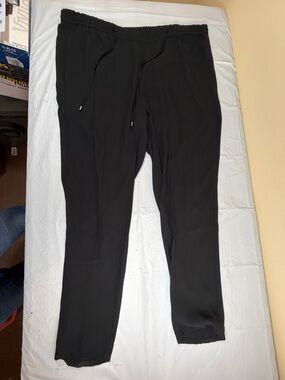 Eileen Fisher Black Drawstring Tapered Joggers